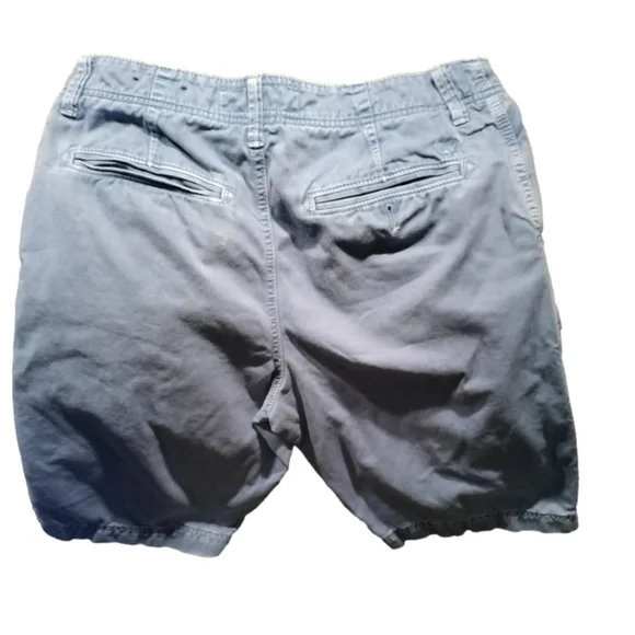 american eagle longer length flat front blue cotton shorts size 30 Inseam 11" - Picture 2 of 7